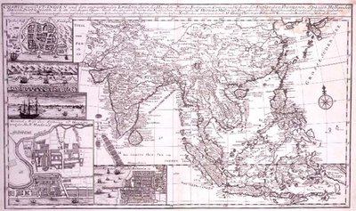 Inde à la Nouvelle-Guinée occidentale incluant le sud du Japon et les Philippines, gravé par J.B. Bruhl, c.1737 - Georg Christian Bonstedt