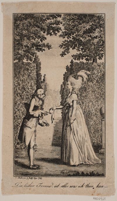 Illustration avec dame et monsieur dans un parc - Georg Christian Schule