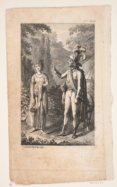 Illustration avec homme et femme dans un paysage - Georg Christian Schule