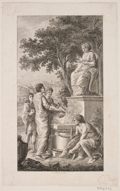 Illustration avec scène de sacrifice - Georg Christian Schule