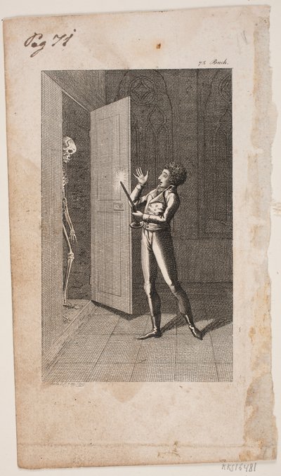 Illustration avec jeune homme et squelette - Georg Christian Schule