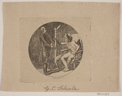 Vignette avec prêtre et vieil homme - Georg Christian Schule