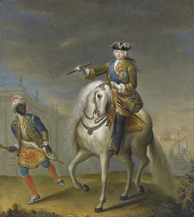 Impératrice Élisabeth 1709-1762 avec un garçon arabe - Georg Christoph Grooth
