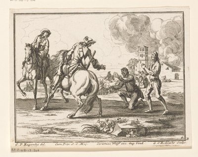 Cavaliers saisissant du bétail - Georg Conrad Bodenehr