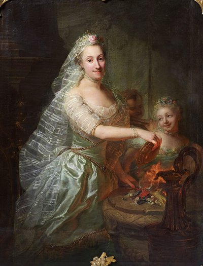 Portrait de Magdalene Charlotte von Olthoff en prêtresse sacrificielle - Georg David Matthieu