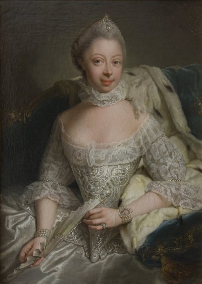 Portrait de la princesse Charlotte de Mecklembourg-Strelitz (1744-1818), reine de Grande-Bretagne - Georg David Matthieu