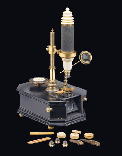 Microscope de type boîte composé, c.1775 - Georg Friedrich Brander