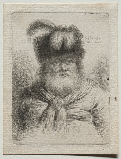Vieil homme avec un chapeau de fourrure - Georg Friedrich Schmidt