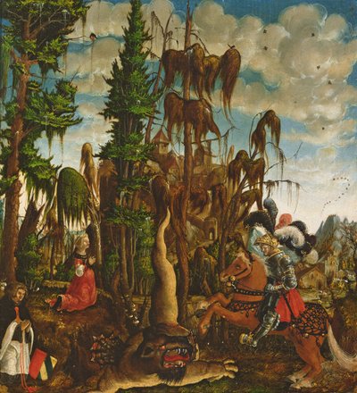 Saint Georges sauvant la princesse du dragon, 1520 - Georg Lemberger