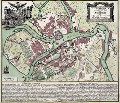 Carte de Saint-Pétersbourg (Russie) - Georg Matthäus Seutter