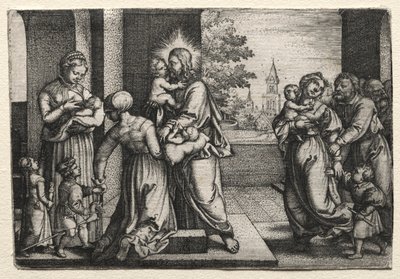 Le Christ avec les petits enfants, vers 1548 - Georg Pencz