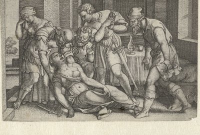 Collatinus et Brutus auprès de la mourante Lucrèce (Histoires de la première histoire romaine) - Georg Pencz