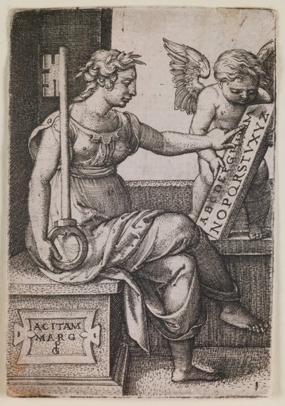 Grammatica, de la série "Les arts libéraux", vers 1541 (gravure) - Georg Pencz