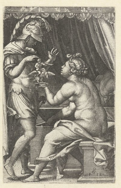 Médée donne à Jason une image de Ganymède avec un aigle - Georg Pencz