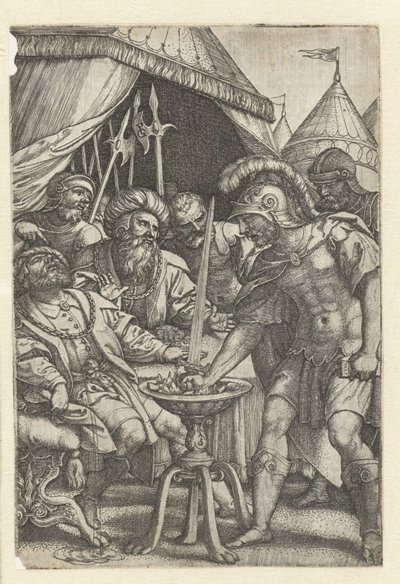 Mucius Scaevola met sa main droite dans le feu - Georg Pencz
