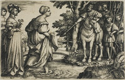La reine de Saba évitant le pont en bois - Georg Pencz