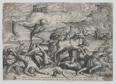 Le triomphe de la mort sur le temps, du Triomphe de Pétrarque - Georg Pencz