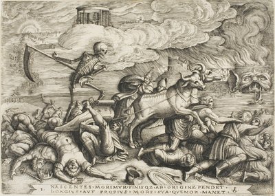 Le Triomphe de la Mort, planche cinq de Les Triomphes de Pétrarque - Georg Pencz