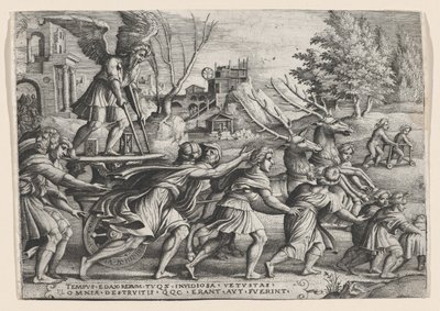 Le Triomphe du Temps sur la Renommée, des Triomphes de Pétrarque - Georg Pencz