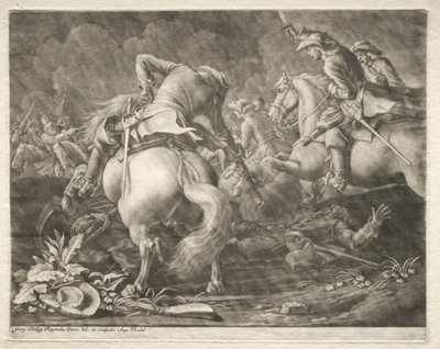 Escarmouche entre hussards prussiens et hongrois - Georg Philipp I Rugendas