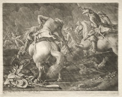Escarmouche entre hussards prussiens et hongrois - Georg Philipp I Rugendas