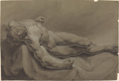 Un nu masculin allongé - Georg Raphael Donner