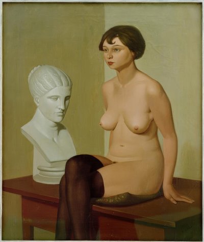 Nu féminin avec tête en plâtre - Georg Scholz