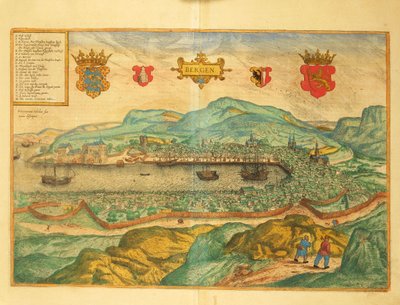 Bergen de Civitates Orbis Terrarum par Georg Braun - Georg Braun and Hogenberg Franz