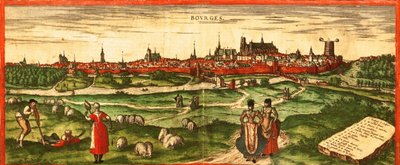 Bourges, - Ville romaine - Georg and Hogenberg Franz (1535 90) Braun