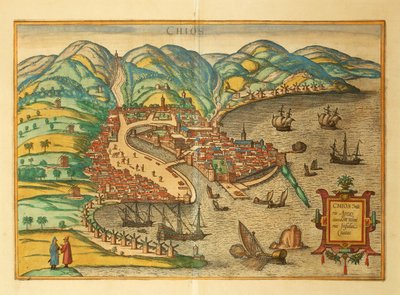 Chios du Civitates Orbis Terrarum par Georg Braun - Georg Braun and Hogenberg Franz