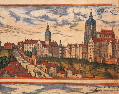 République tchèque, Prague, Vue de la citadelle - Georg Braun and Hogenberg Franz
