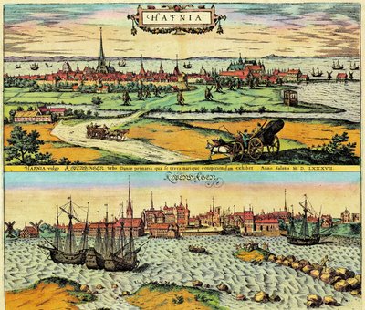 Hafnia/Kobenhavn, Danemark - Georg Braun and Hogenberg Franz