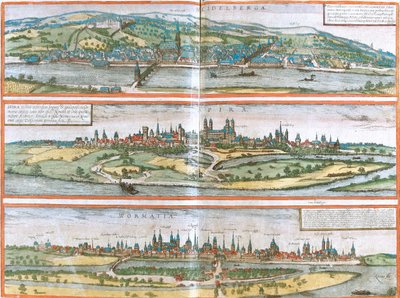 Heidelberg, Speyer, Worms, Allemagne - Georg and Hogenberg Franz (1535 90) Braun
