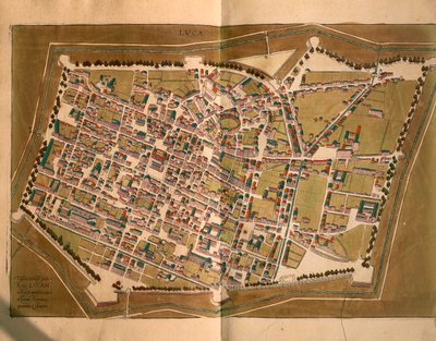 Lucques, de Civitates Orbis Terrarum par Georg Braun et Franz Hogenberg, gravure - Georg Braun and Hogenberg Franz