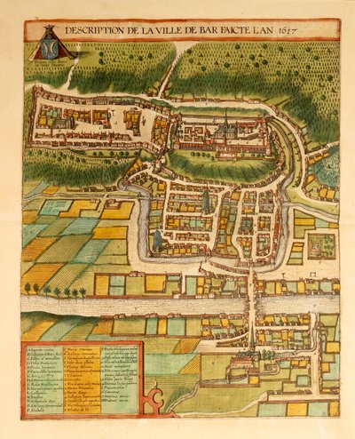 Carte de Bar-Le-Duc du Civitates Orbis Terrarum par Georg Braun - Georg Braun and Hogenberg Franz