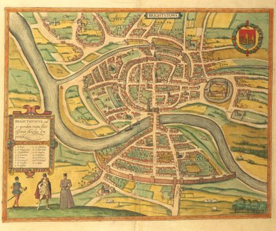 Carte de Bristol du Civitates Orbis Terrarum par Georg Braun - Georg Braun and Hogenberg Franz