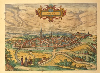 Carte de Cambrai du Civitates Orbis Terrarum par Georg Braun - Georg Braun and Hogenberg Franz