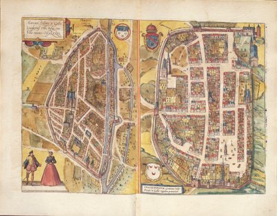 Carte de Châteaudun et Chartres, France, de Civitates Orbis Terrarum par Georg Braun - Georg Braun and Hogenberg Franz