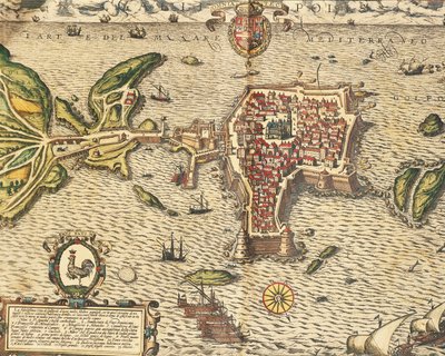 Carte de Gallipoli de Civitates Orbis Terrarum par Georg Braun - Georg Braun and Hogenberg Franz