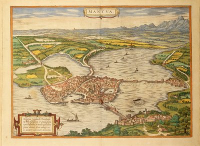 Carte de Mantoue de Civitates Orbis Terrarum par Georg Braun - Georg Braun and Hogenberg Franz