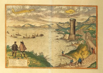 Carte de Mola di Bari, région des Pouilles du Civitates Orbis Terrarum par Georg Braun - Georg Braun and Hogenberg Franz
