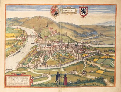 Carte de Namur du Civitates Orbis Terrarum par Georg Braun - Georg Braun and Hogenberg Franz