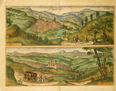Carte de Nocera et Castelnuovo de Civitates Orbis Terrarum par Georg Braun - Georg Braun and Hogenberg Franz