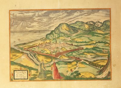 Carte de Pesaro du Civitates Orbis Terrarum par Georg Braun - Georg Braun and Hogenberg Franz