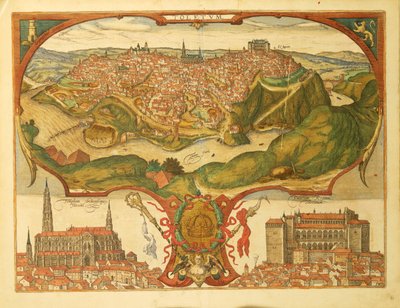 Carte de Tolède de Civitates Orbis Terrarum par Georg Braun - Georg Braun and Hogenberg Franz