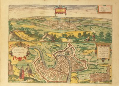 Carte de Vérone de Civitates Orbis Terrarum par Georg Braun - Georg Braun and Hogenberg Franz