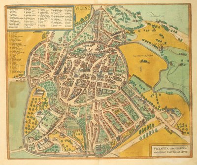 Carte de Vicence de Civitates Orbis Terrarum par Georg Braun - Georg Braun and Hogenberg Franz