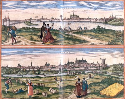 Orléans, Bourges, France - Georg and Hogenberg Franz (1535 90) Braun