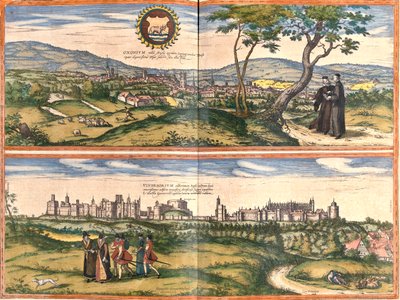 Oxford, Windsor, Castle, Grande-Bretagne - Georg and Hogenberg Franz (1535 90) Braun