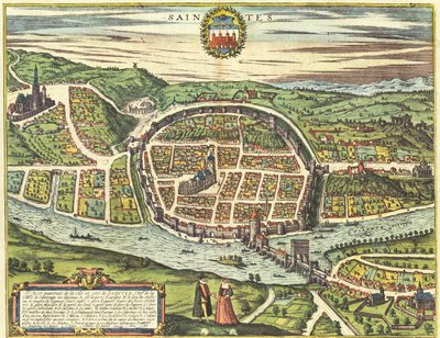 Saintes, France - Georg and Hogenberg Franz (1535 90) Braun